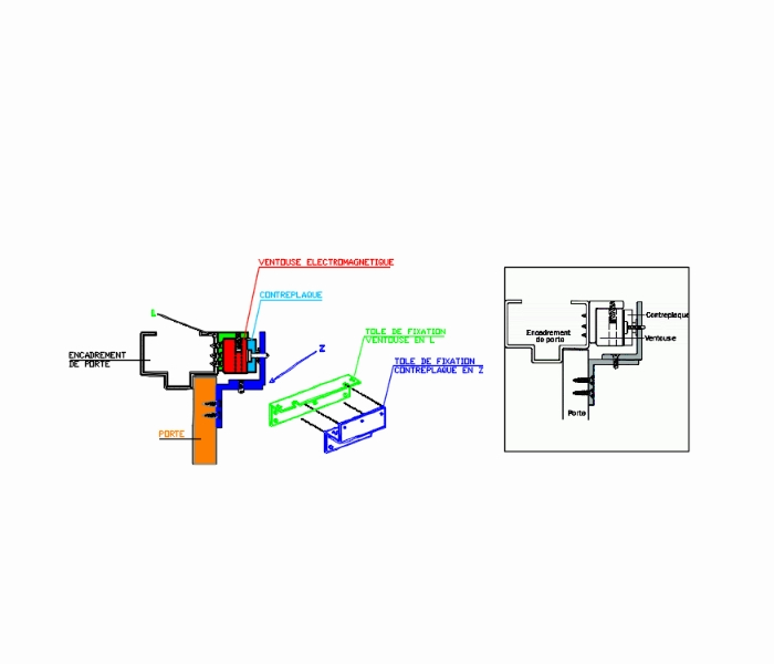 Detail der elektromagnetischen Verriegelung