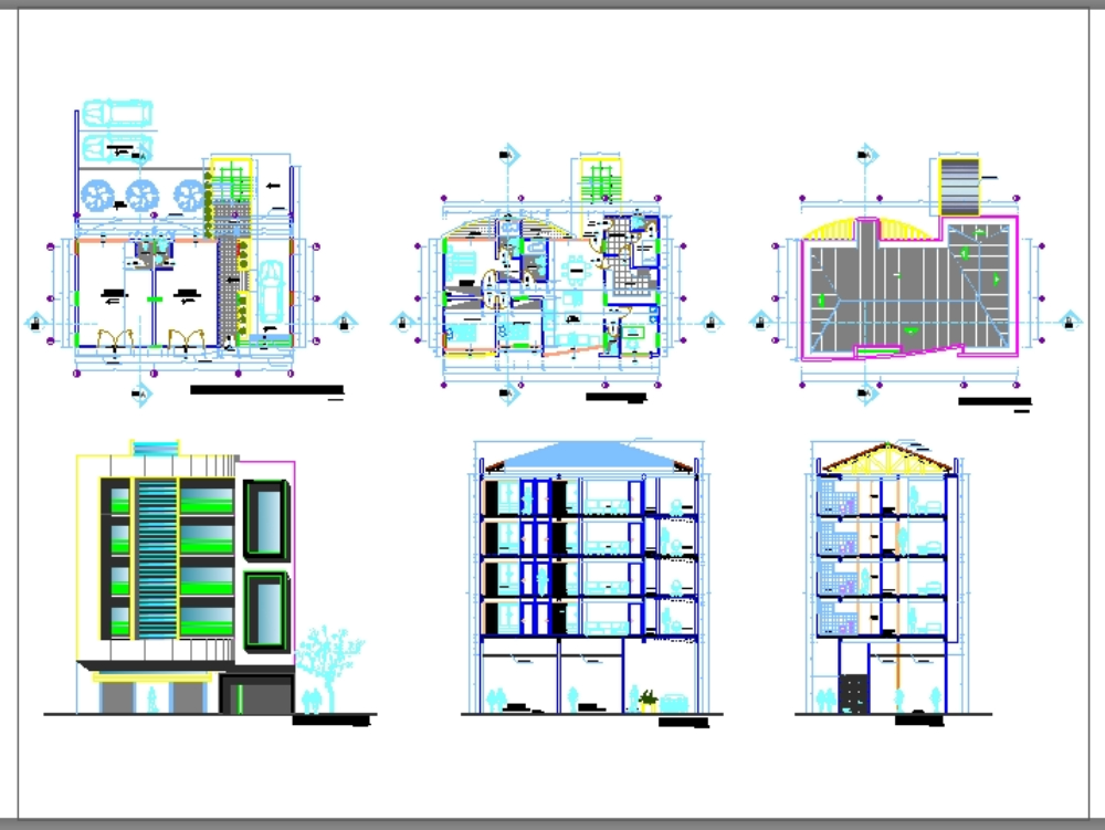 5-story multifamily building with commerce.