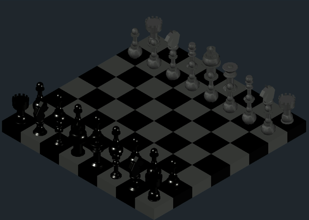 Xadrez 3d em AutoCAD, Baixar CAD Grátis (1.71 MB)