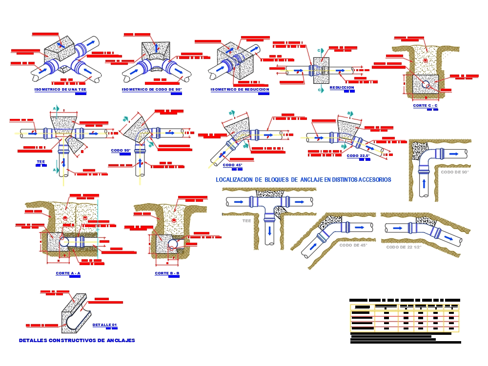 Planos De Anclaje En Tuberias En Dwg Autocad Tubos Y Elementos De Pvc ...