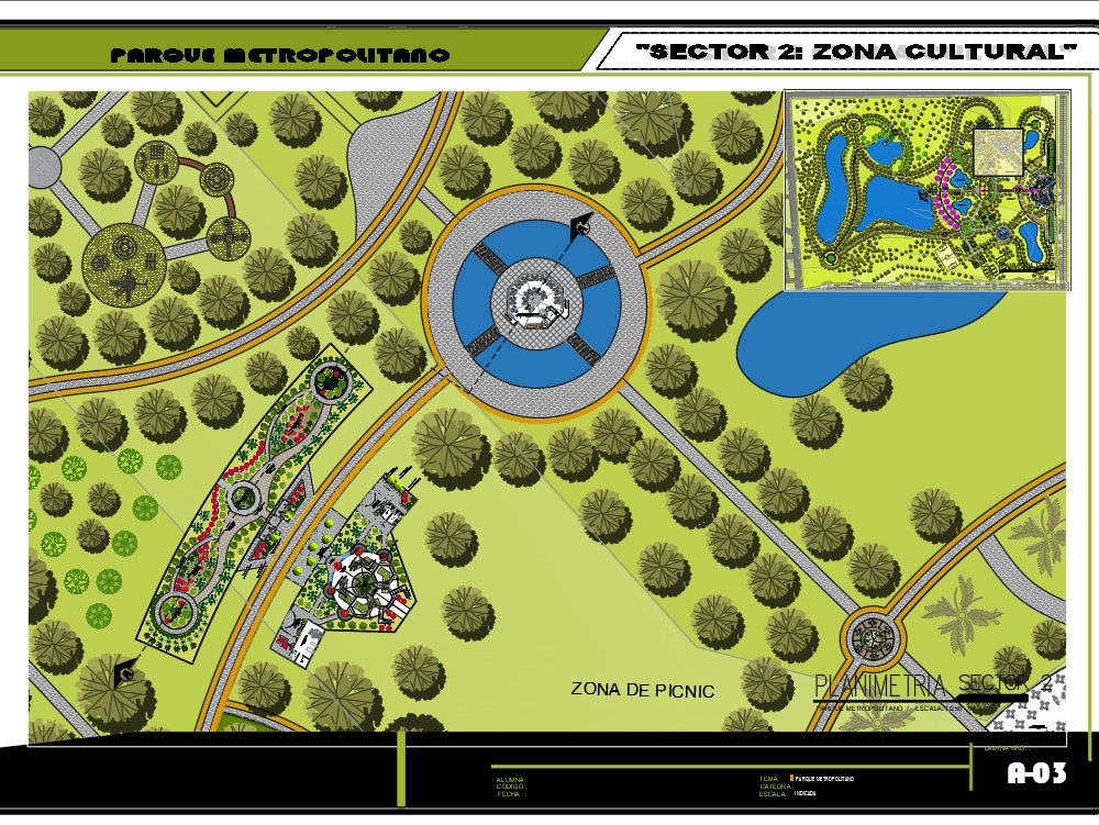 Plano geral do parque metropolitano
