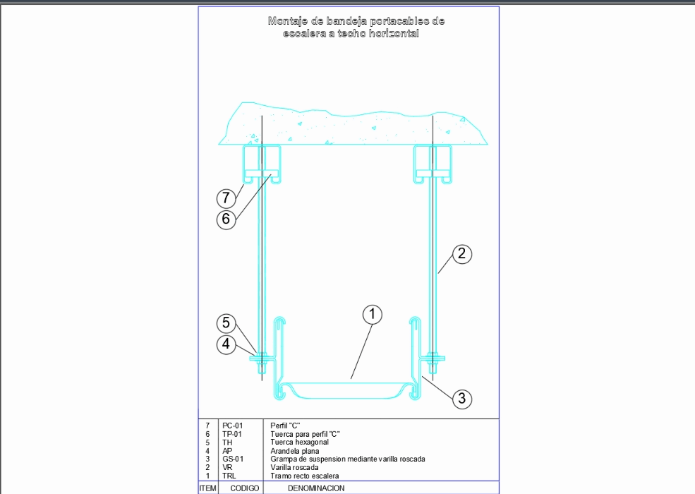 Support cable tray in AutoCAD  CAD download 104 1 KB 