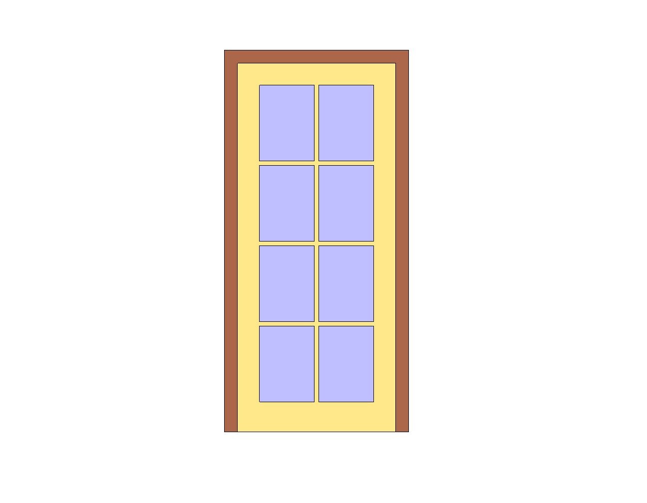 Door with glass partitioned