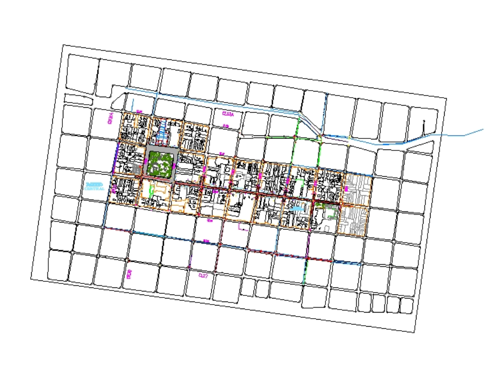 Plano urbano de Palmira, Colombia.