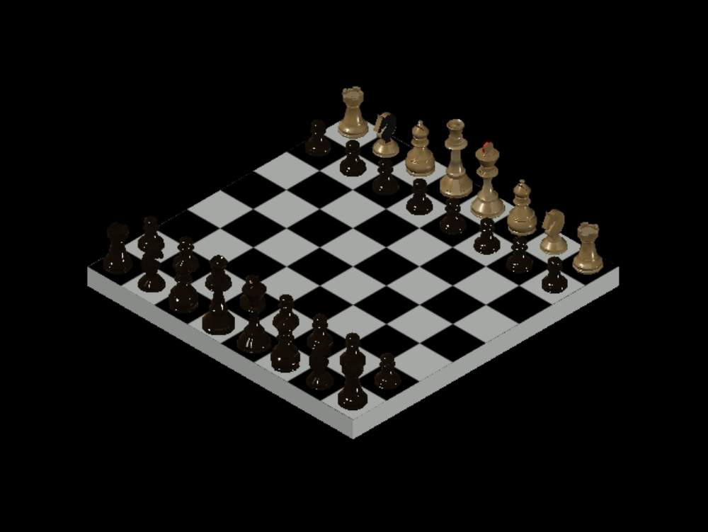 Jogo de tabuleiro de xadrez 3d