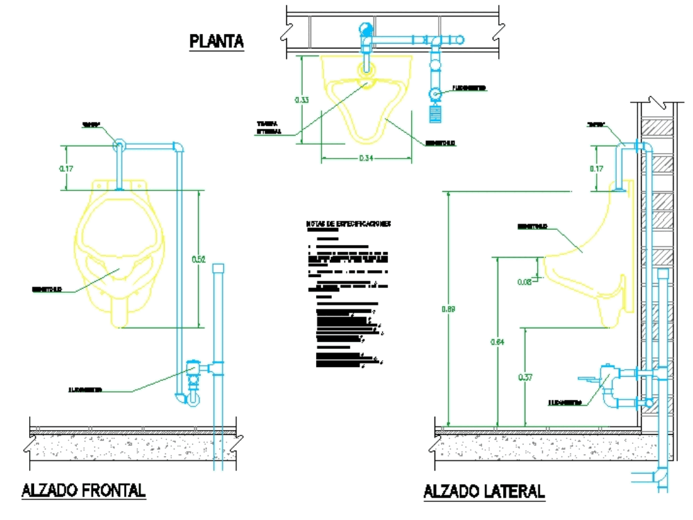 Urinal in UNK CAD download (262.75 KB) Bibliocad
