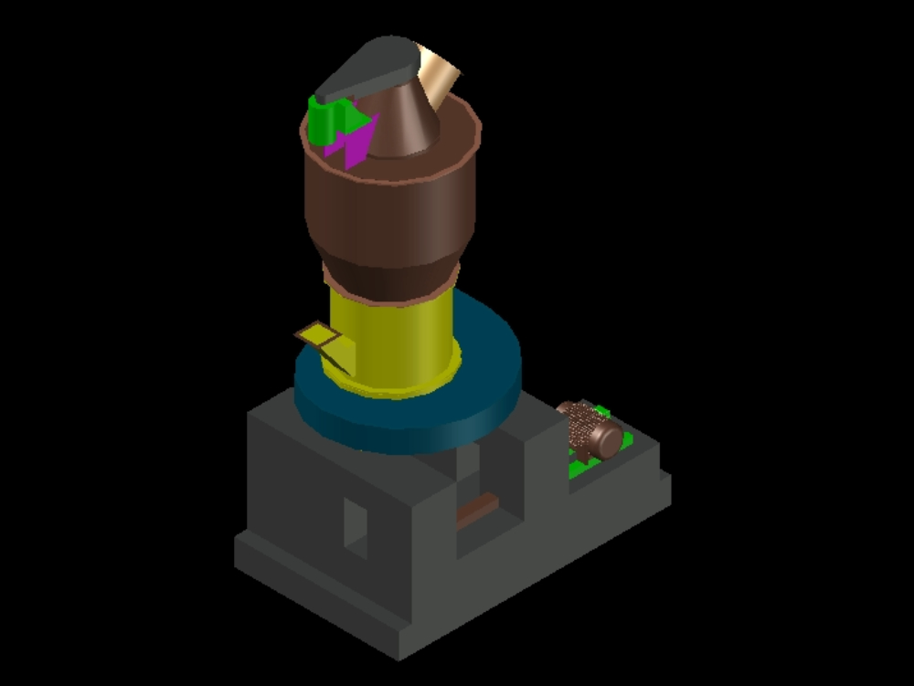 Pulverisiermühle in 3D.