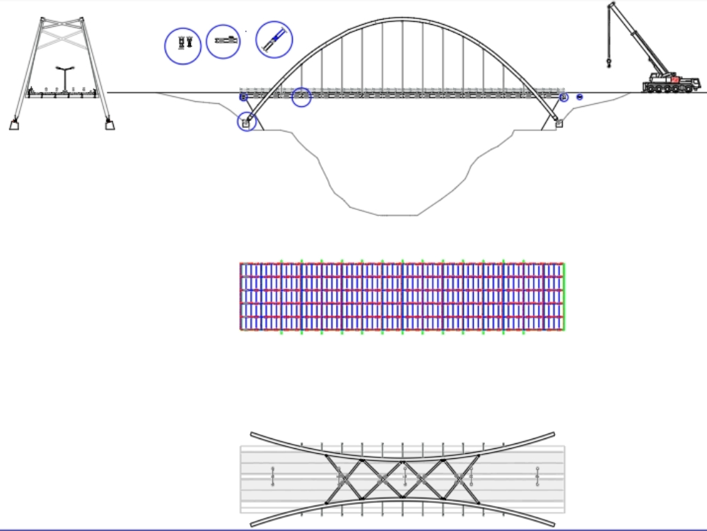 Desenhos e detalhes da ponte