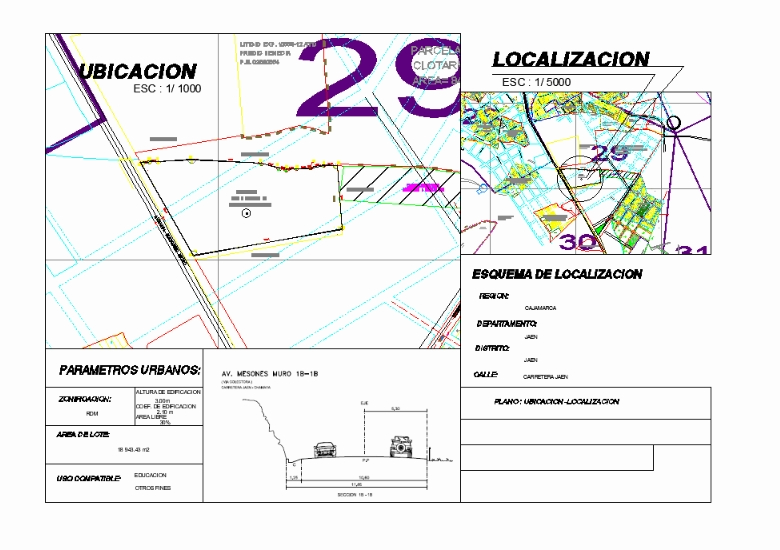 Map of Jaen - Cajamarca - Autocad