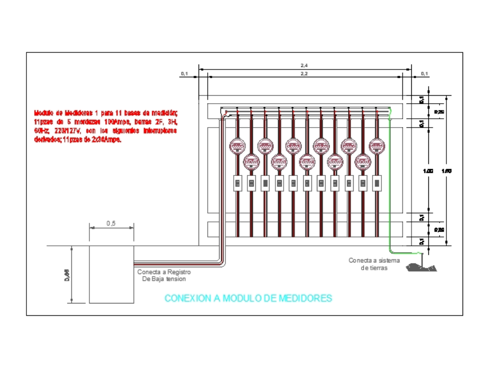 Meter module detail.