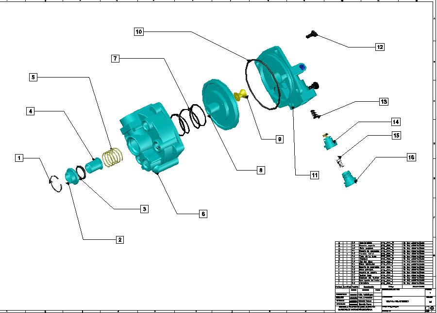 Zeichnung der mechanischen Pumpenbaugruppe