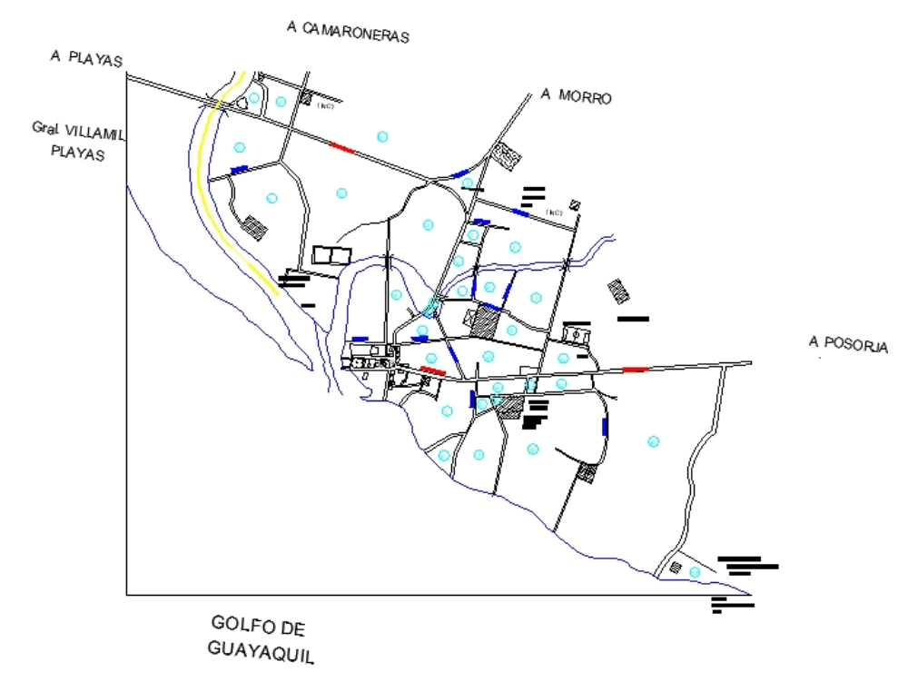 Map of posorja, guayaquil.