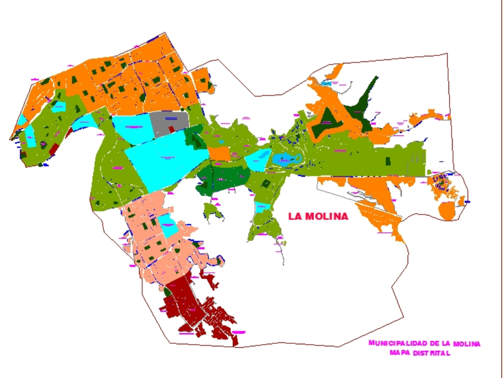Mapa distrital de La Molina 