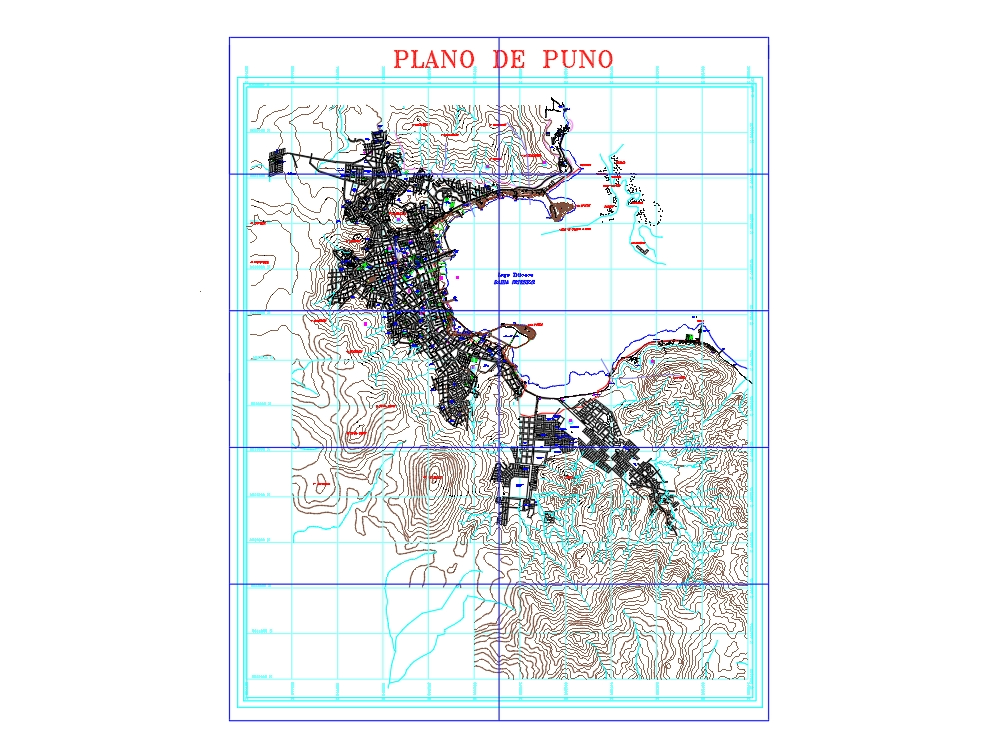 Mapa cadastral da cidade de Puno