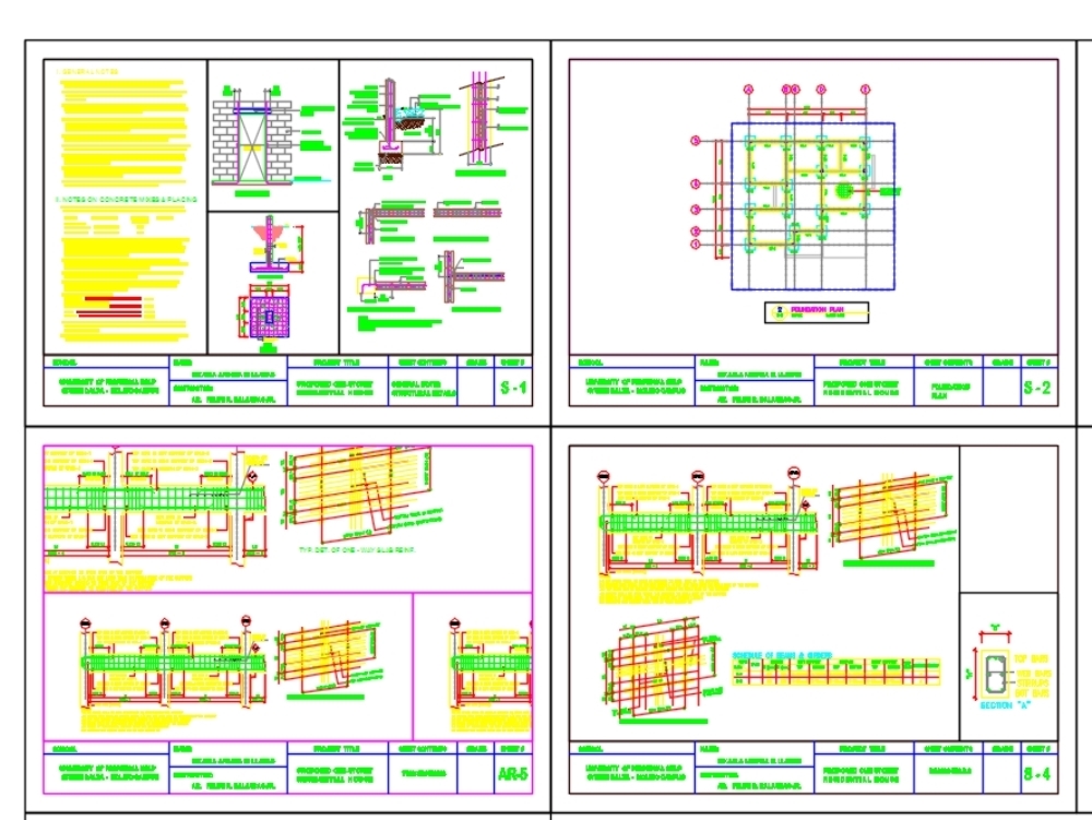 Bungalow casa residencial usando cad