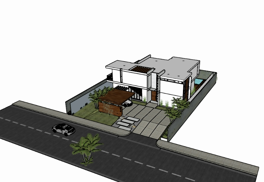 Modelo de habitação skp com texturas para vray 3.2