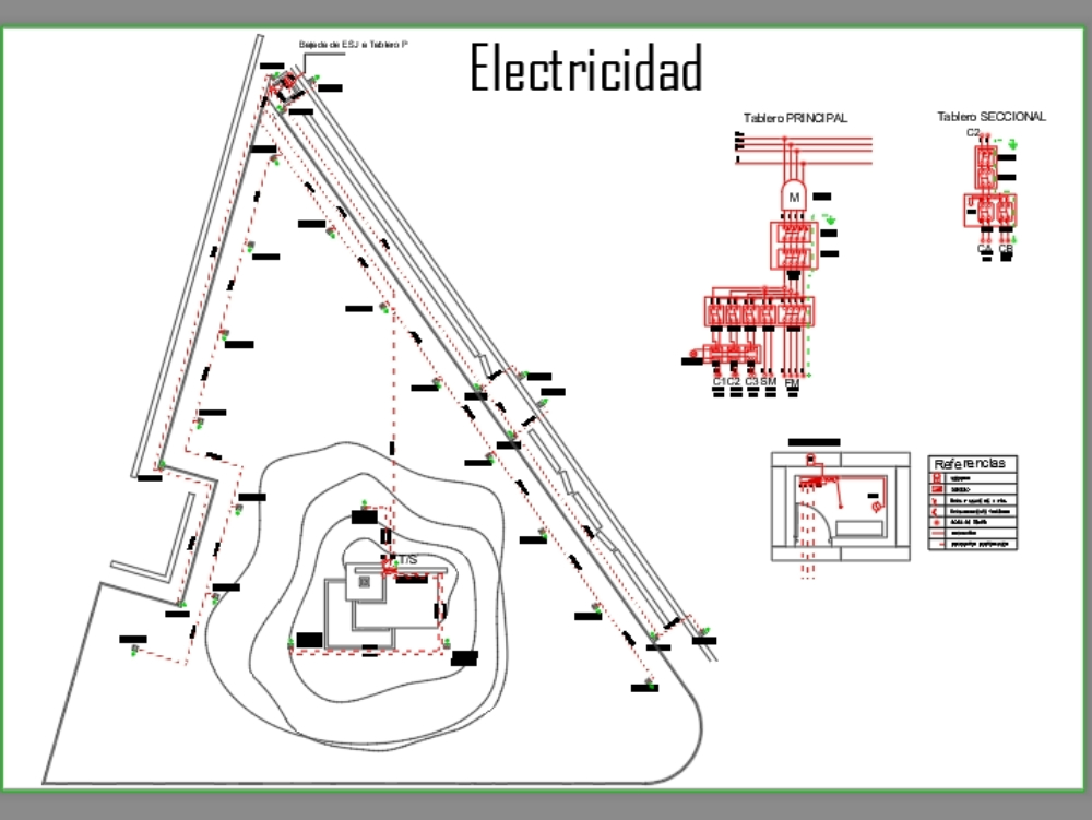 Plano de uma instalação elétrica