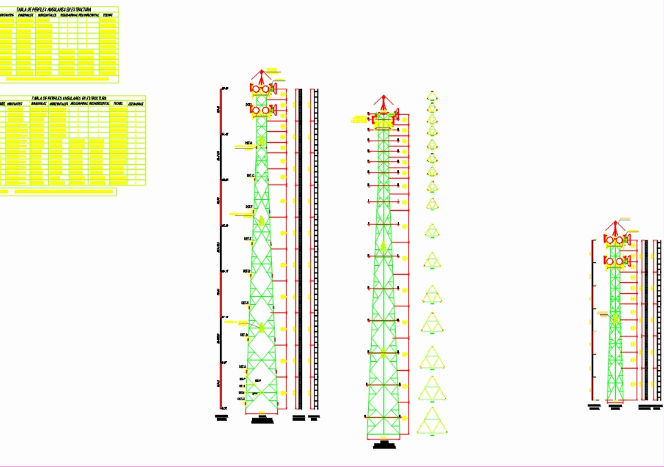 High tension towers of 30 m and 60 m high - autocad