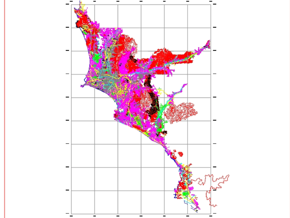Plano de Lima metropolitana con sus distritos