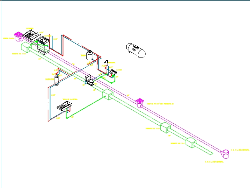 Isometric of plumbing and gas installations