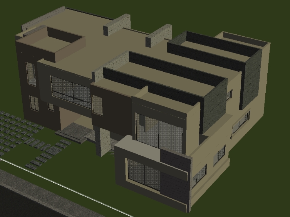 3d model of detached house.