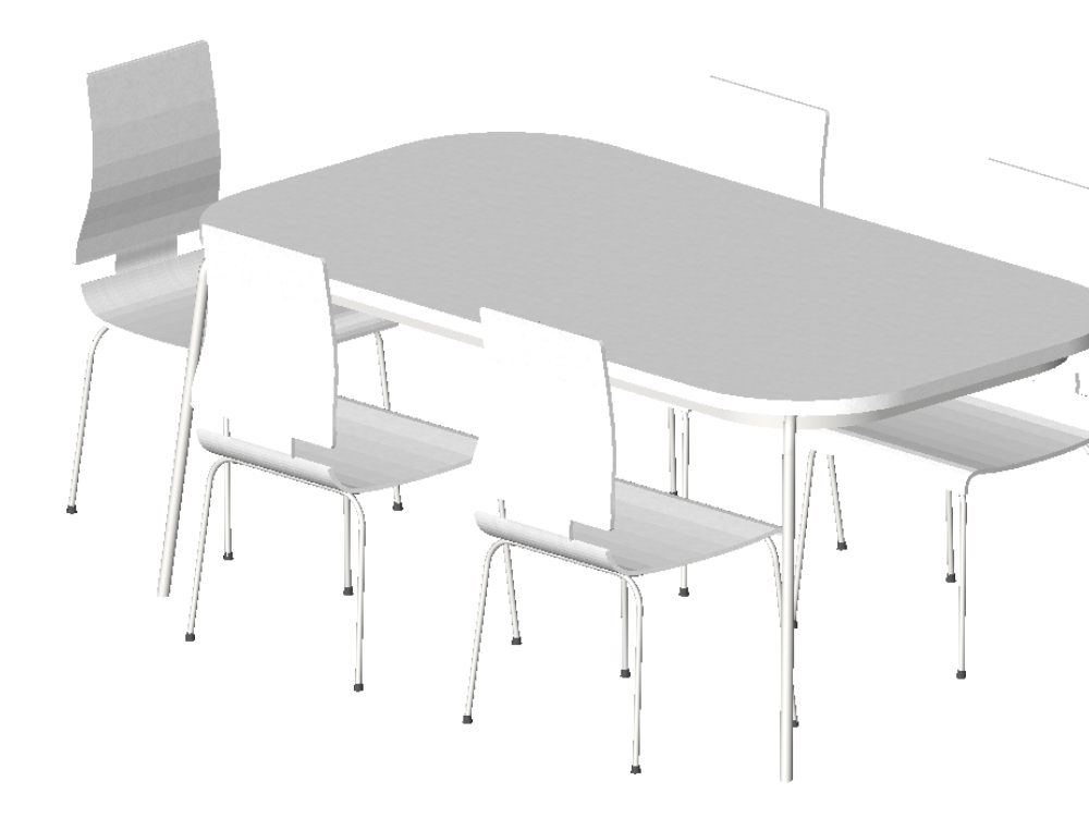Mesa comedor rectangular y sillas