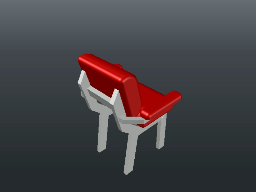 Chair in rectangular tube 3d