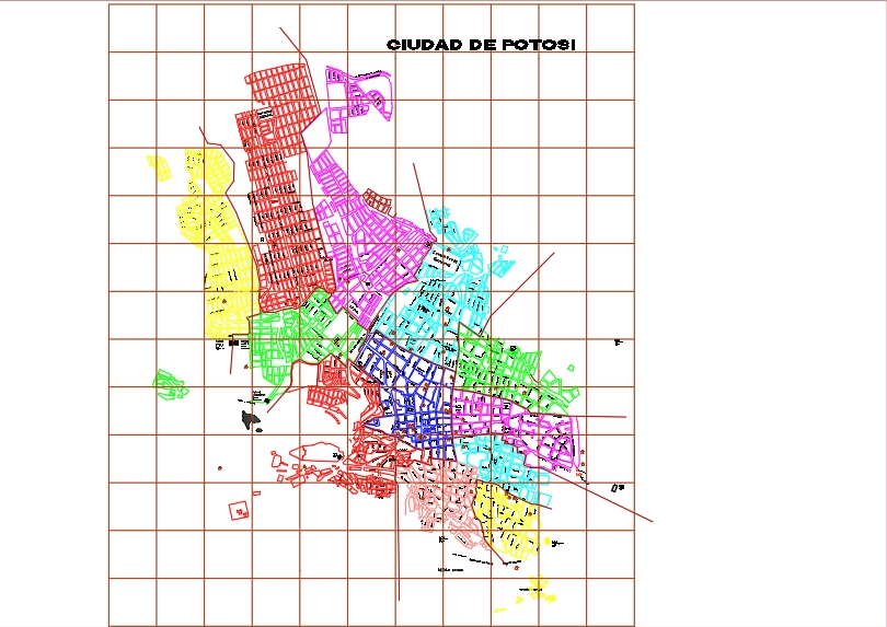 Cadastre map of potosí - bolivia