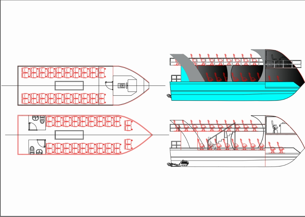 Projeto conceitual de barco de passageiros