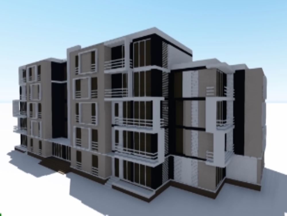 Apartment building; 6 storeys; 3 units per floor dwg