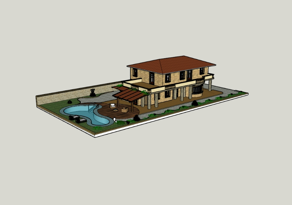 3D-Modellierung einer Villa in Italien