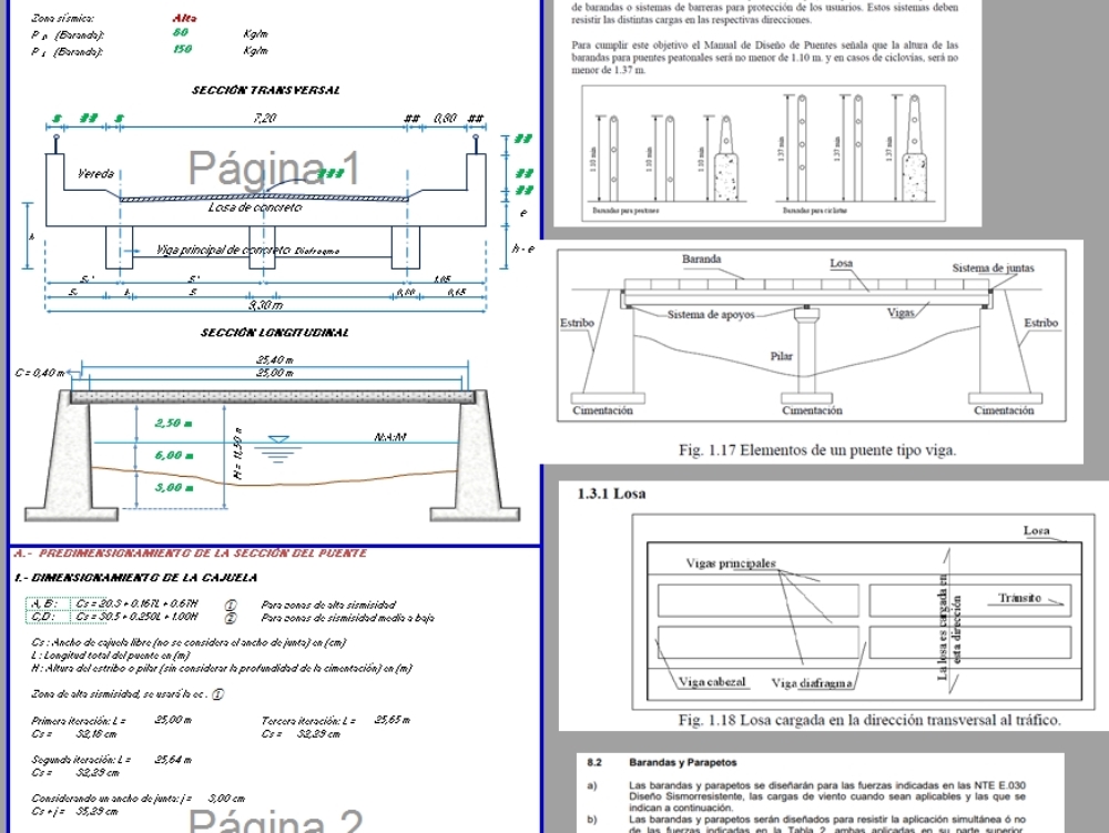Design of a beam bridge and other components