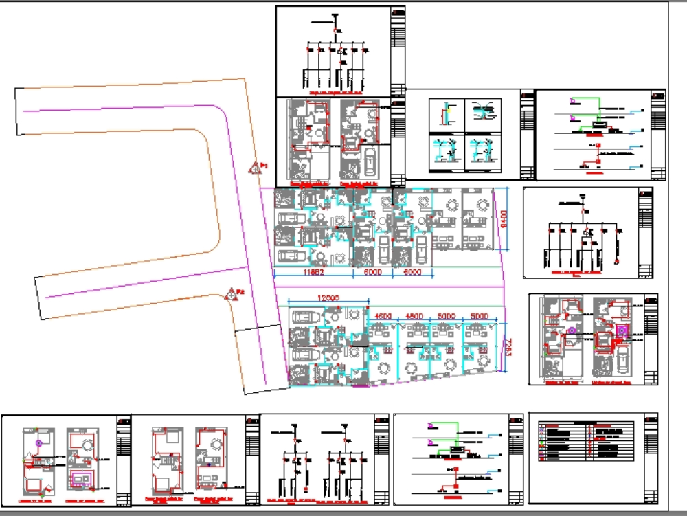 Electrical plan for floor and villa.