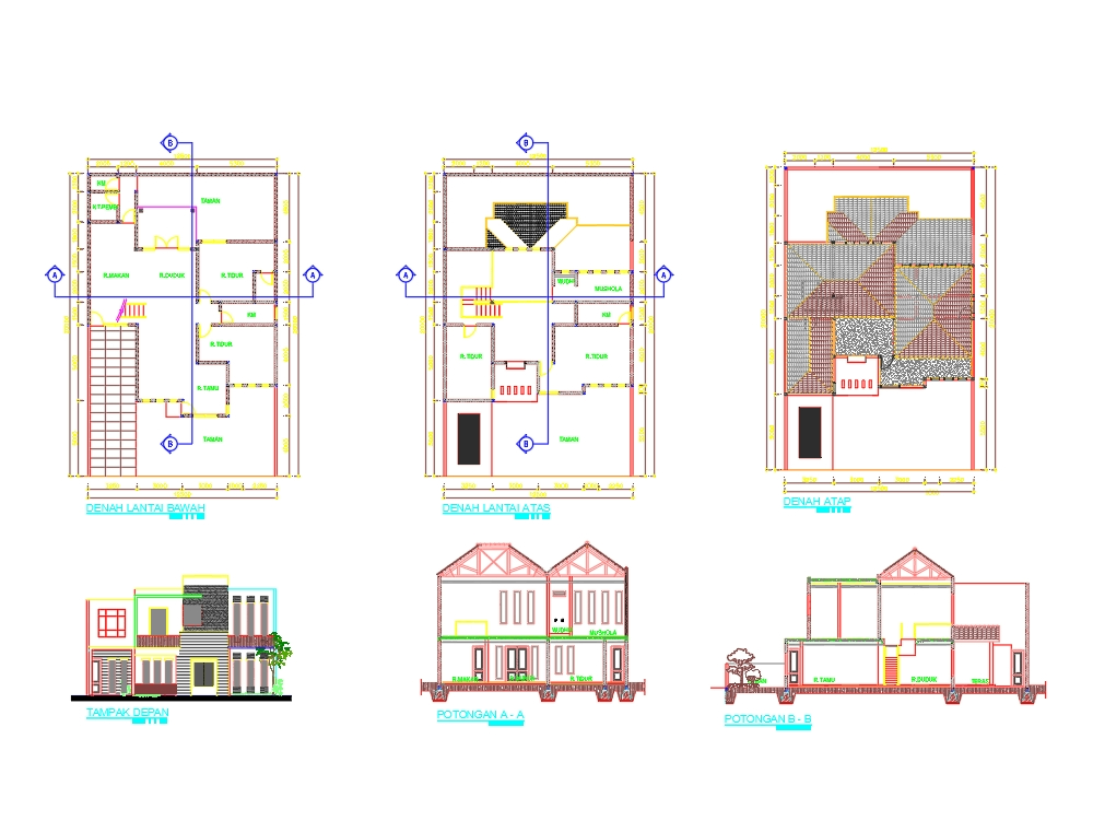 Konsep Baru 24 Desain Rumah  2  Lantai  Cad