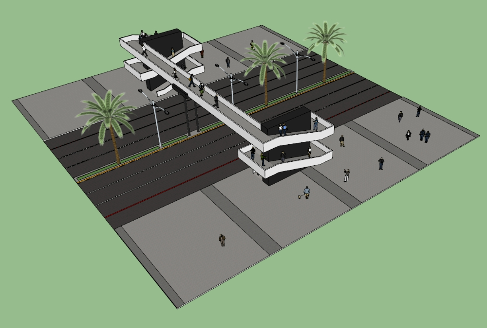 Infrastruktur-Fußgängerbrückenmodell