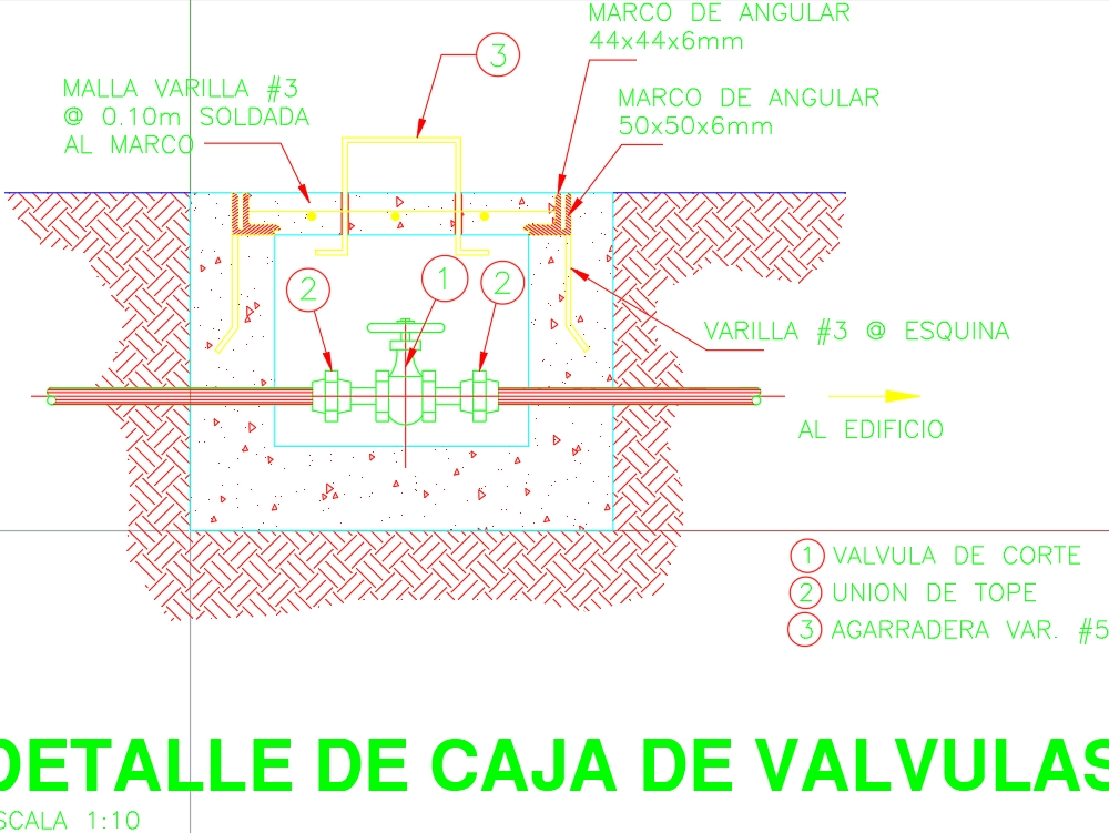 Detail of water valve box