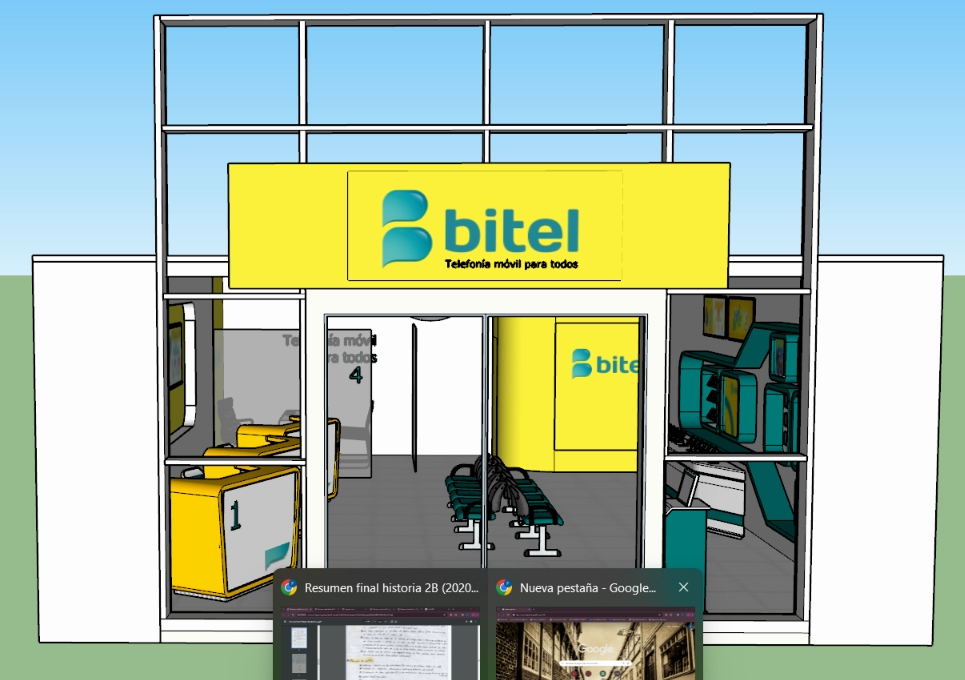 Bitel store with sketchup + vray and renders