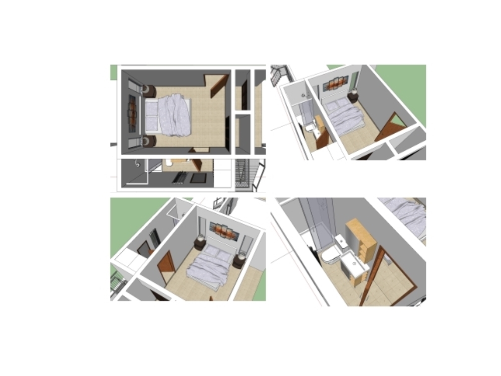 Diseño interior dormitorio en suite