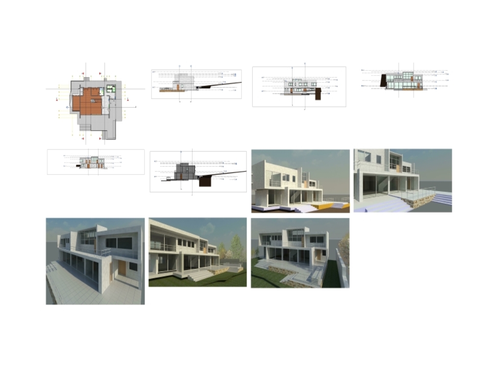 Two-story minimalist style dwelling