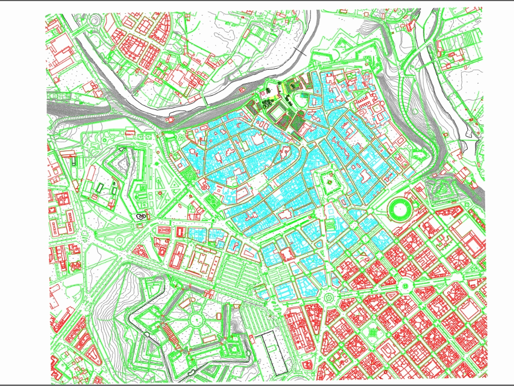 Map of the city of Pamplona; Spain