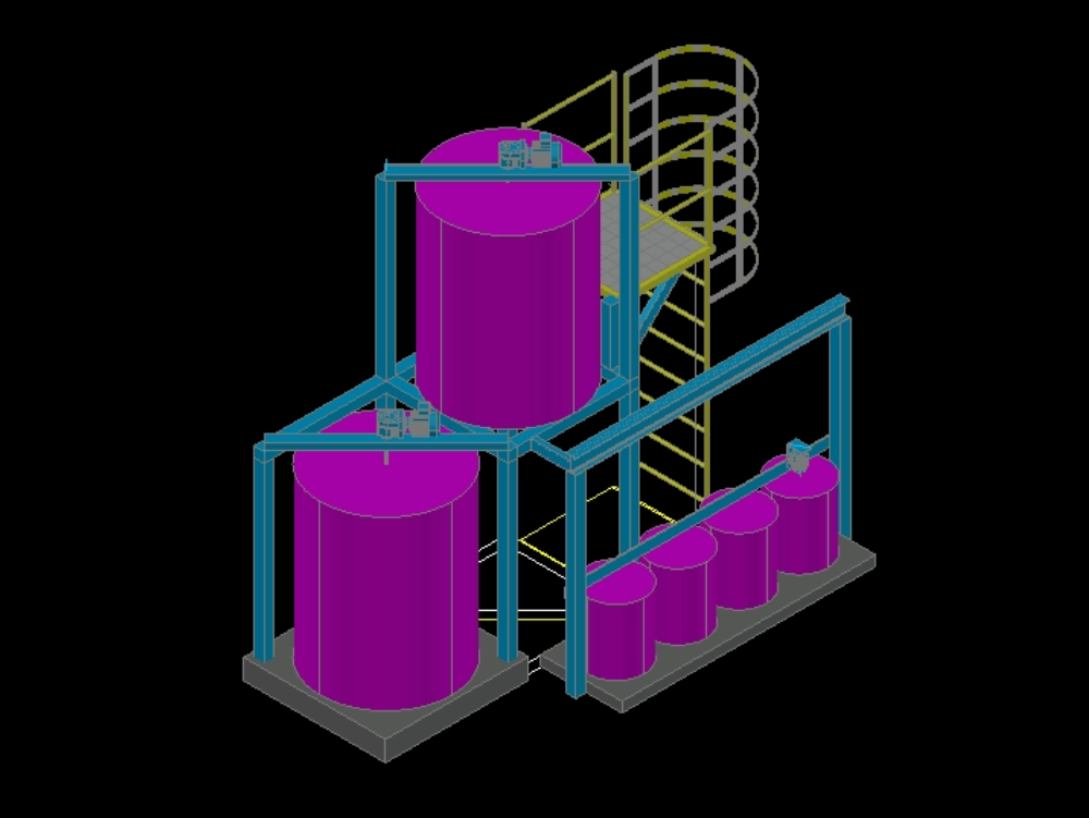 Treatment plant in 3d.