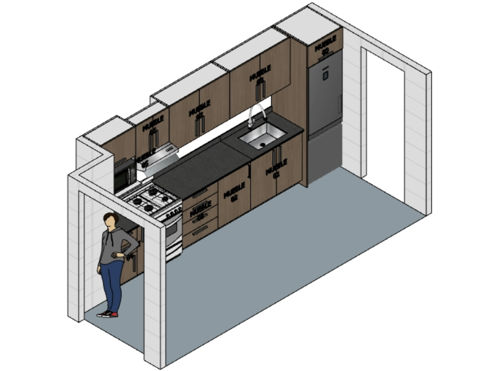 draw kitchen cabinets sketchup
