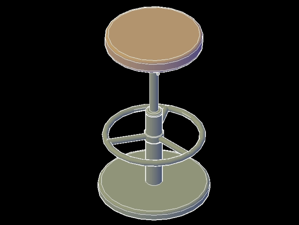 3d circular stool.