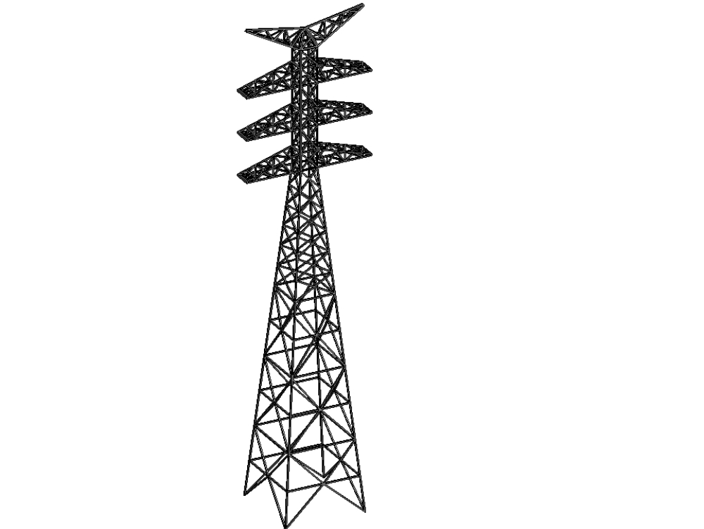 High voltage tower in double terna