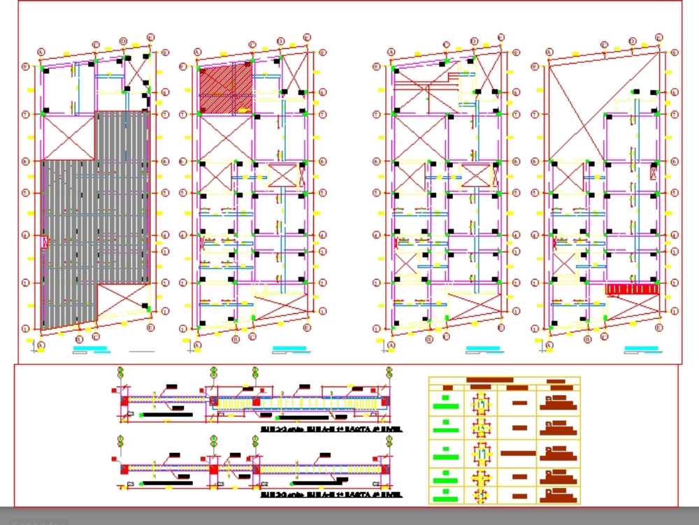 Structural development of a four-story apartment building