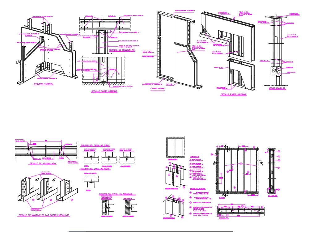 Tablaroca installation details in AutoCAD CAD (134.6 KB) Bibliocad Tablaroca installation details in AutoCAD CAD (134.6 KB) Bibliocad