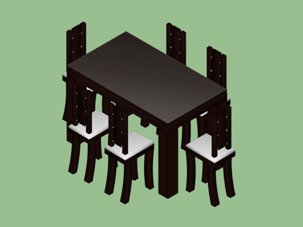 Sala de jantar com 6 cadeiras de estilo minimalista