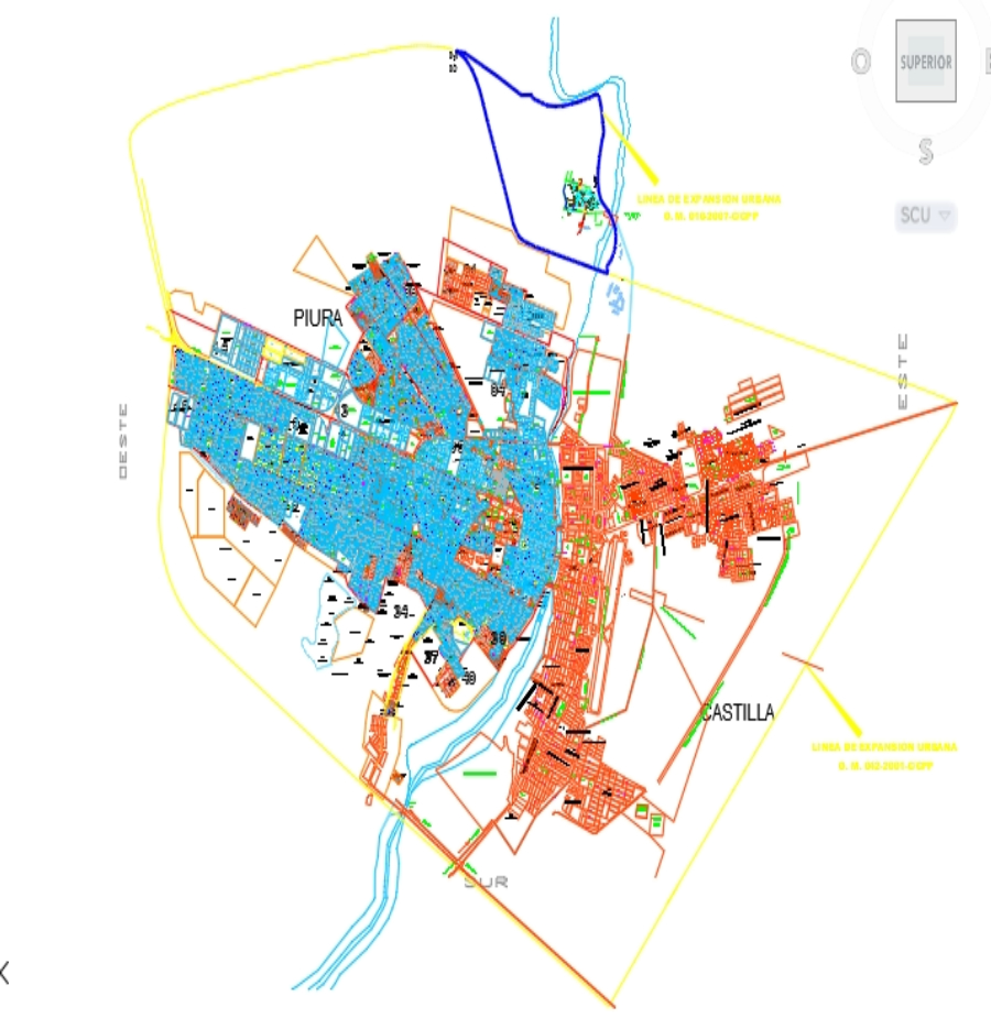 Plan de la ville de Piura