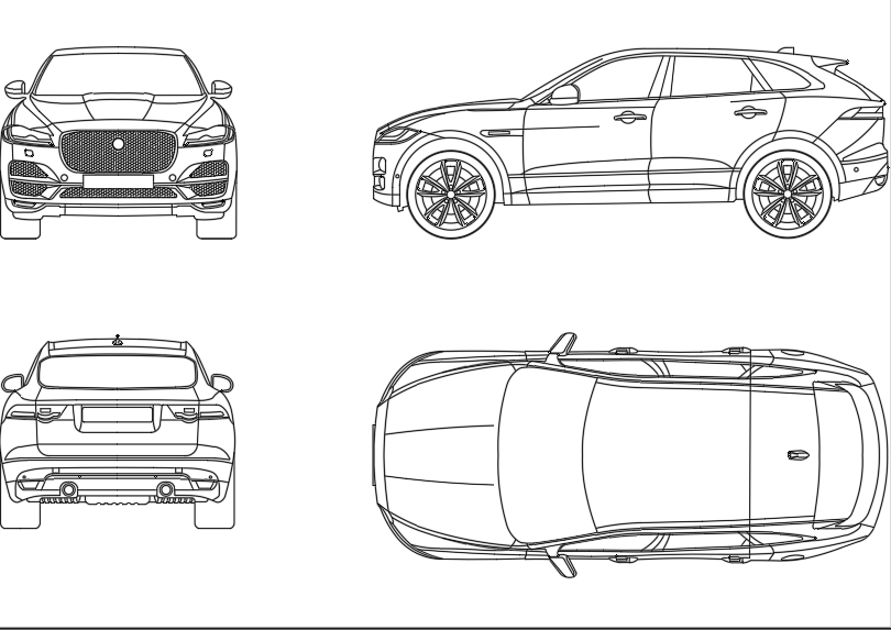Jaguar f-pace élévations modèle 2015