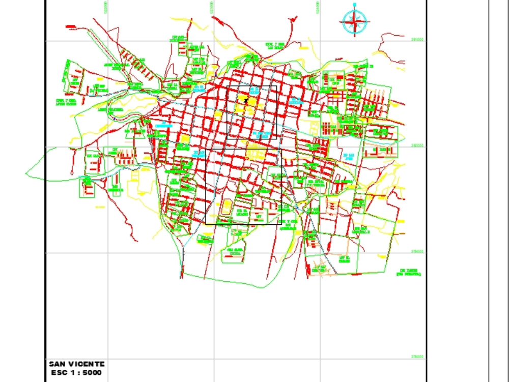 San Vicente departmental capital map